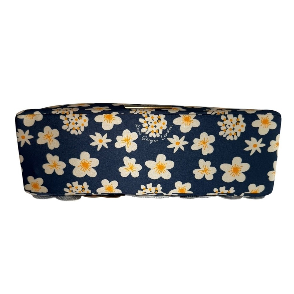 Kurt Geiger London Floral Kensington Satin Crossbody Bag NWOT Flower Appliqué - Picture 5 of 11
